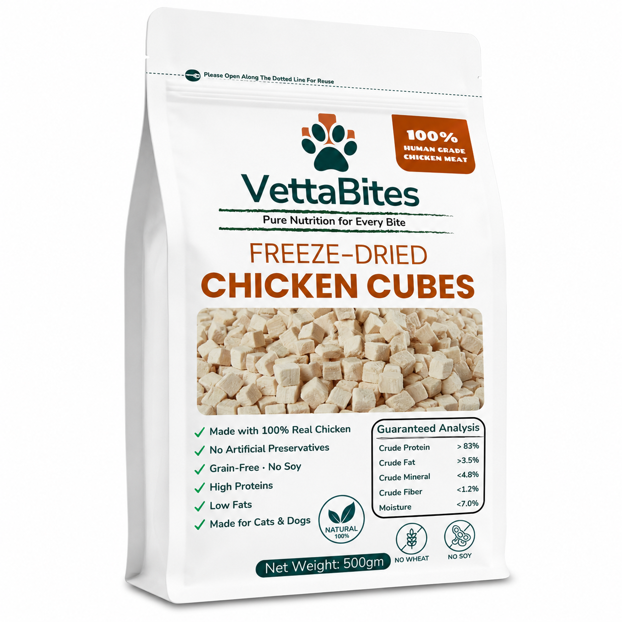 Freeze-Dried Chicken Cubes