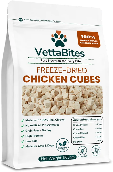 VettaBites chicken cubes pouch
